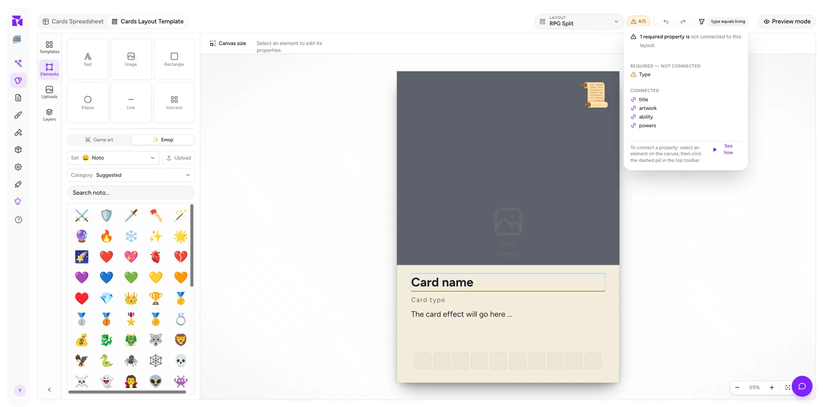 The connection status popover